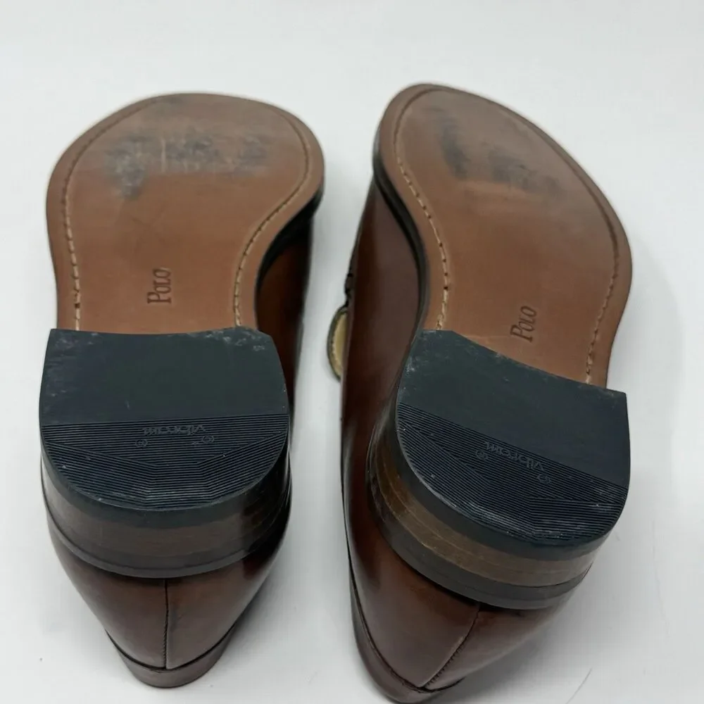 Polo Ralph Lauren Loafers Dress Shoes Mens 9 D Brown Leather Vintage Italy